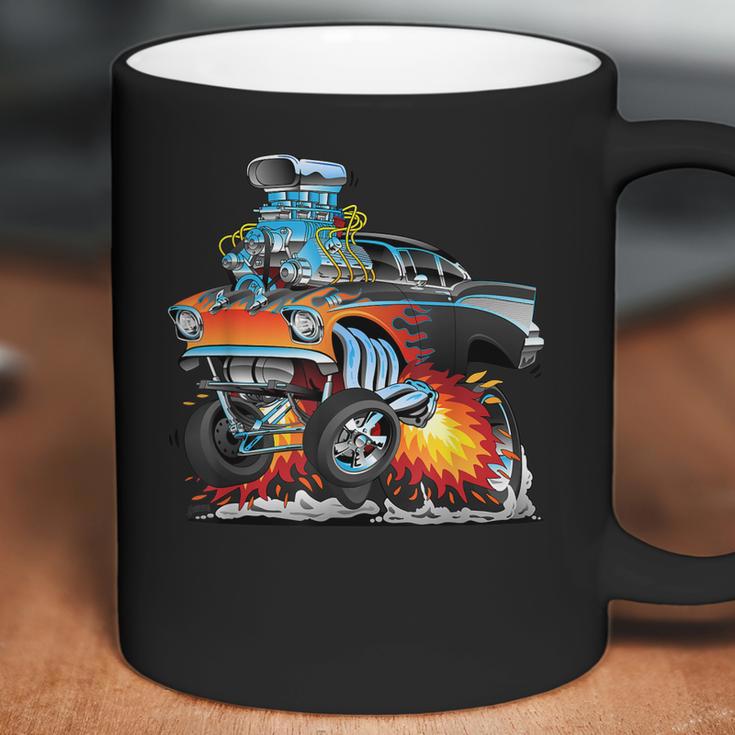 Funny Classic Hot Rod Fifties Drag Racing Muscle Car Cartoon Coffee Mug