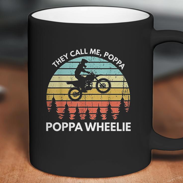 Funny Motocross Vintage Dirt Bike Poppa Wheelie Braaap Coffee Mug