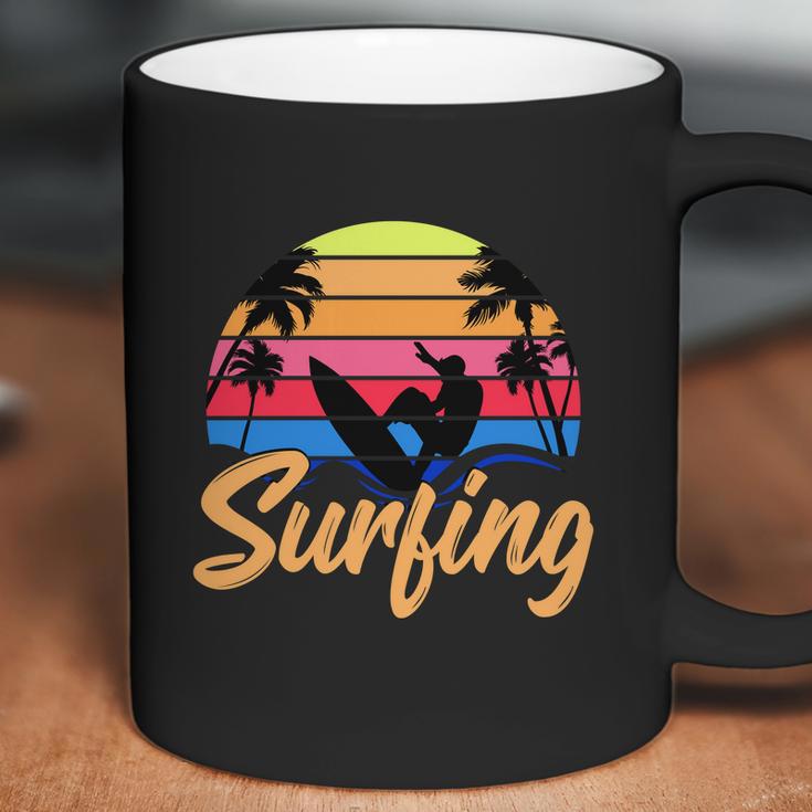 Funny Retro Surfing Logo Coffee Mug