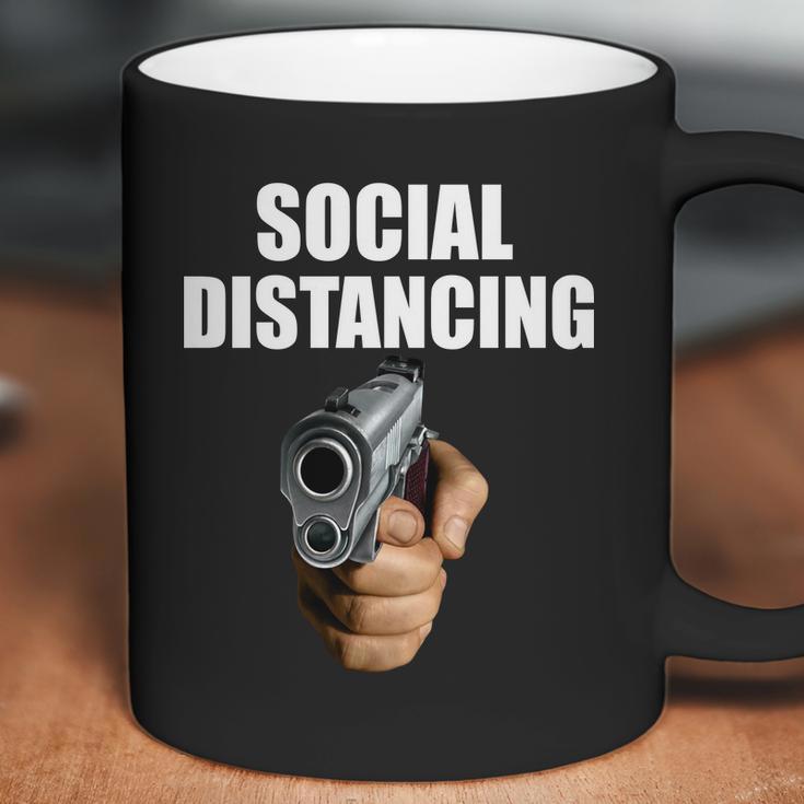 Funny Social Distancing Gun Coffee Mug