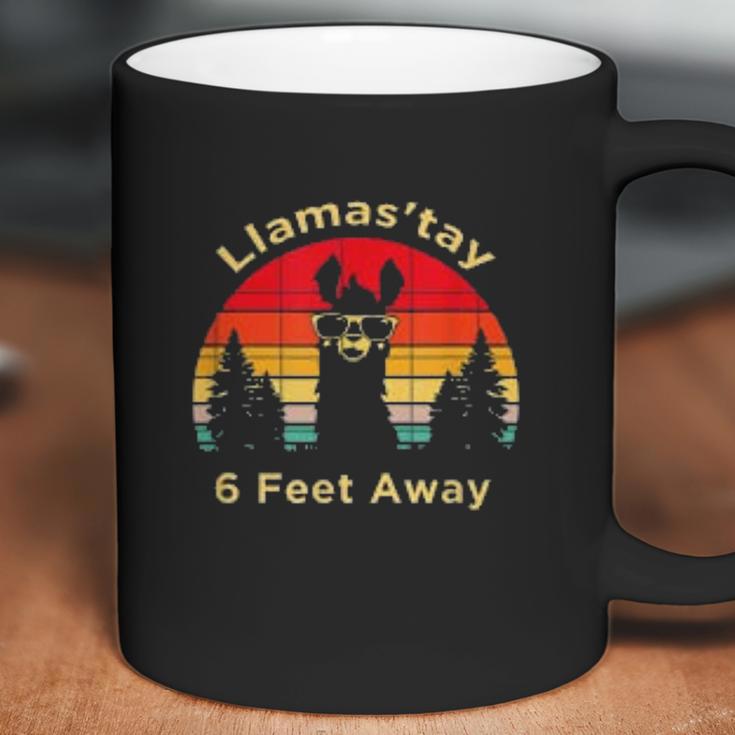 Funny Social Distancing Llama Retro Yoga Gift Coffee Mug