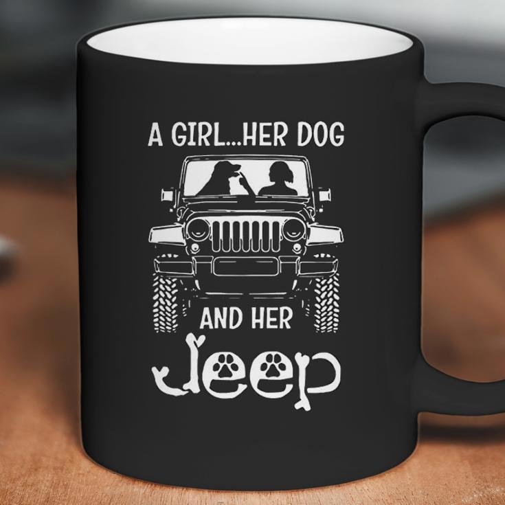 A Girl Her Dog And Her Jeep Coffee Mug