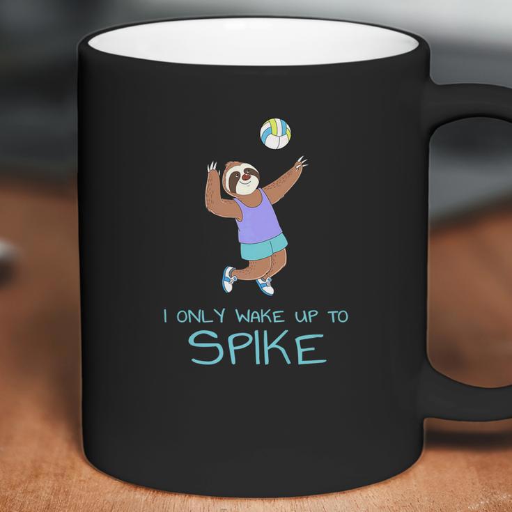 Girls Volleyball Sloth Womens I Only Wake Up To Spike Coffee Mug