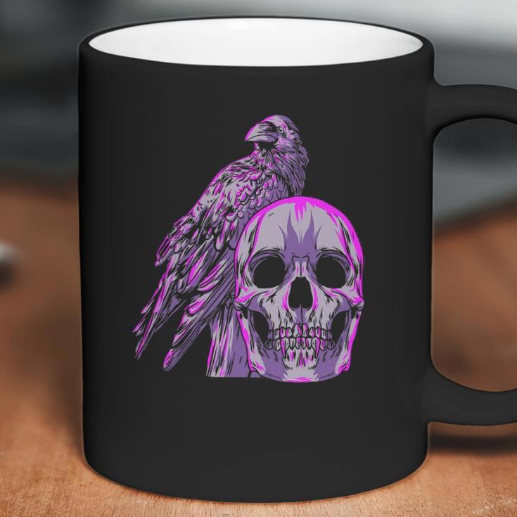 Goth Pastel Skull Crow Bird Skeleton Head Raven Gothic Lover Coffee Mug