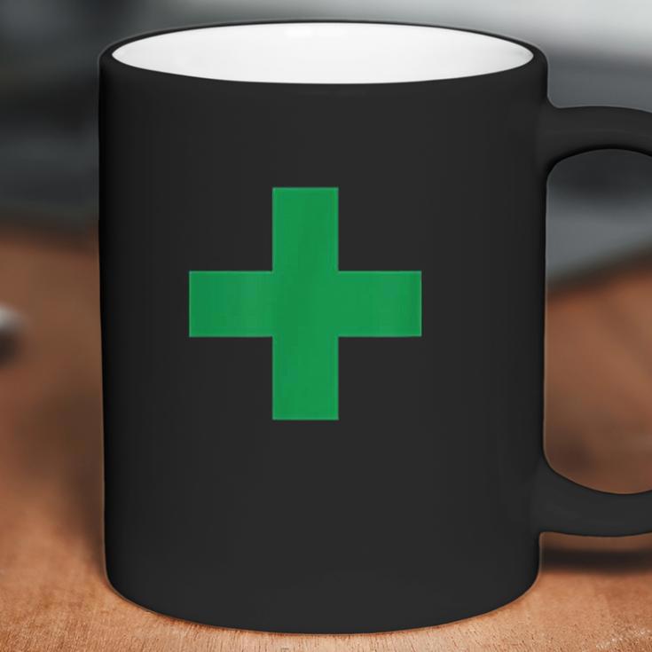 Green Medical Marijuana Cross Symbol Cannabis Medicine Coffee Mug