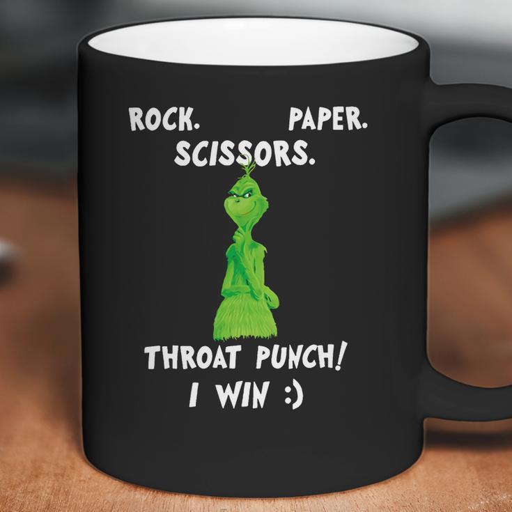 Grinch Funny Win Christmas Rock Paper Scissors Coffee Mug