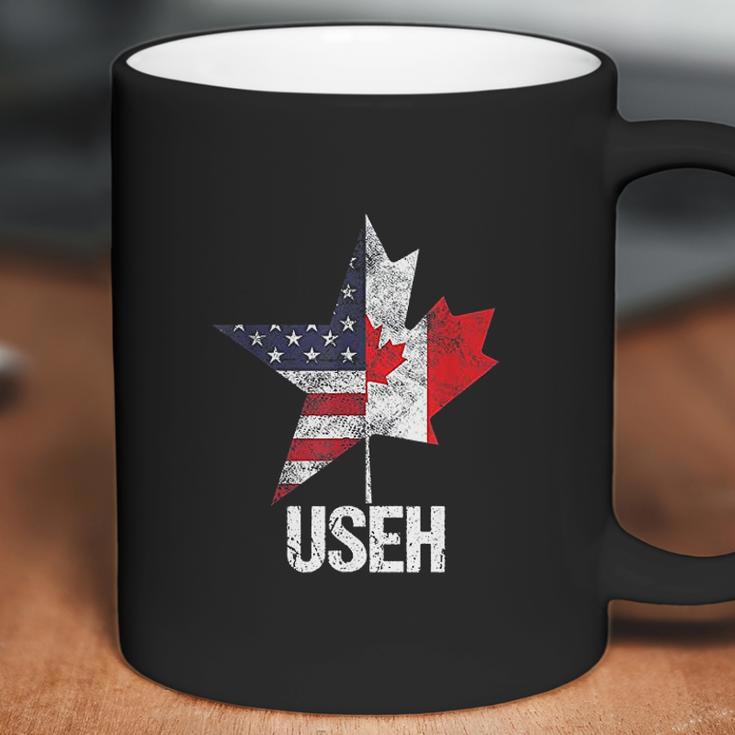 Half Canadian American Useh Canada Usa Flag United States Coffee Mug