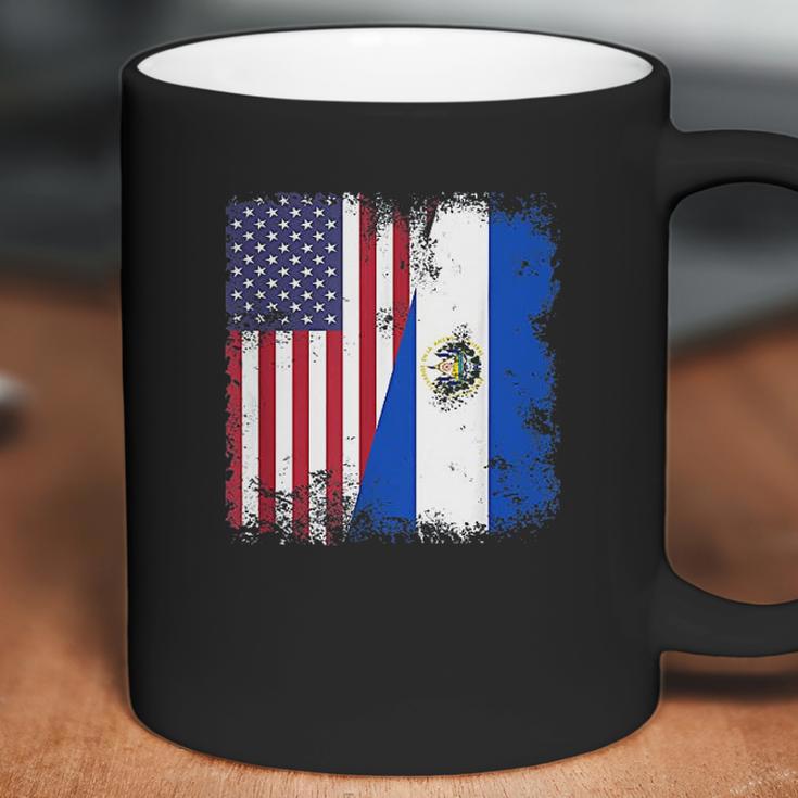 Half Salvadoran Flag Vintage El Salvador Usa Gift Coffee Mug