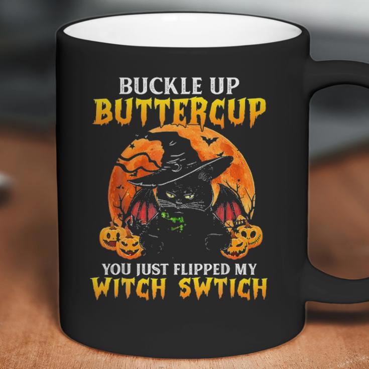 Halloween Cat Buckle Up Buttercup You Just Flipped Coffee Mug