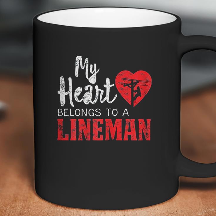 My Heart Belongs To A Electric Cable Lineman Coffee Mug