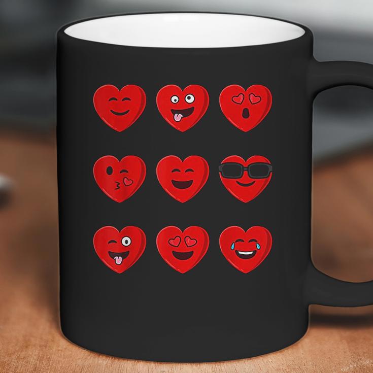 Heart Emojis Valentines Day Funny Emoticons Coffee Mug