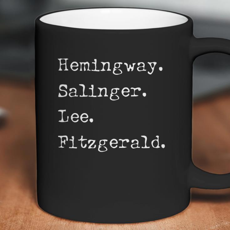 Hemingway Salinger Lee Fitzgerald Famous Author List Coffee Mug