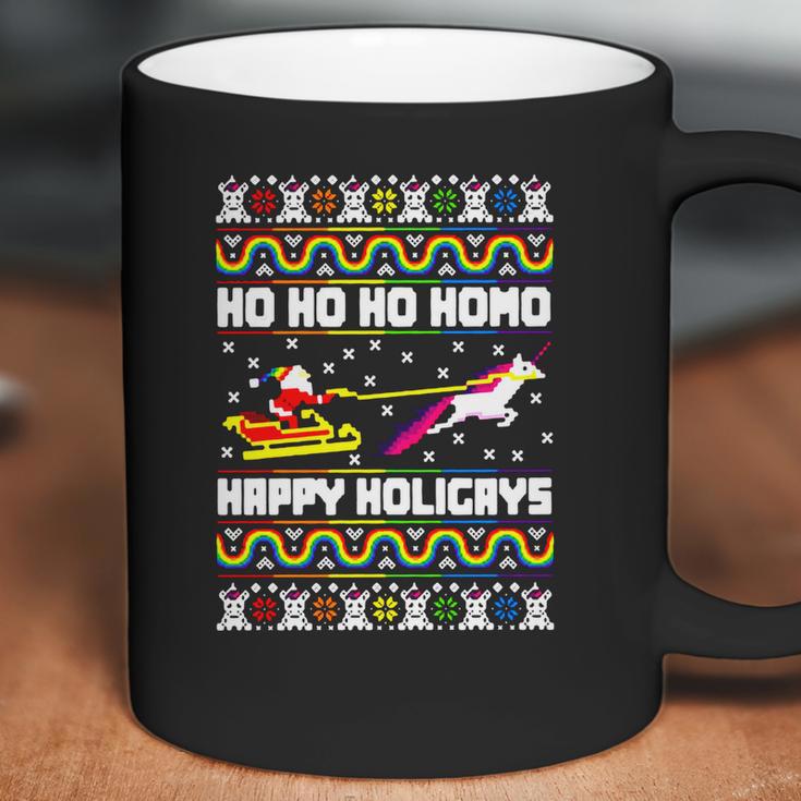 Ho Ho Ho Homo Happy Holigays Ugly Christmas Coffee Mug