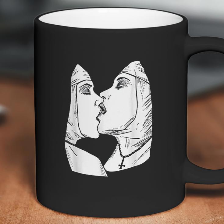 Hot Lesbian Kiss Nun Bondage Satanic Bdsm Coffee Mug