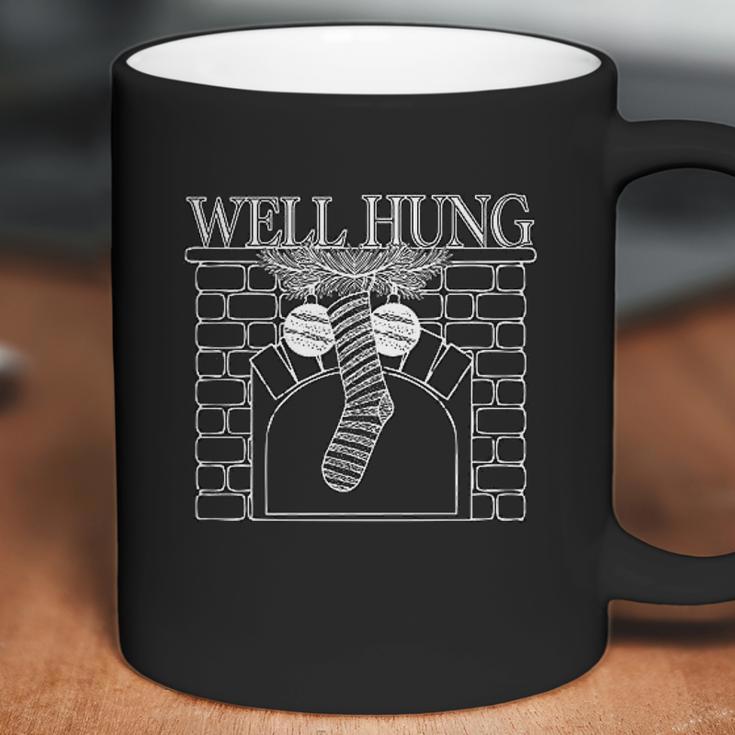 Well Hung Funny Christmas Stocking Deluxe Coffee Mug