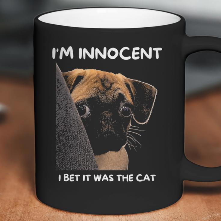 Im Innocent I Bet It Was The Cat Funny Guilty Cute Pug Coffee Mug