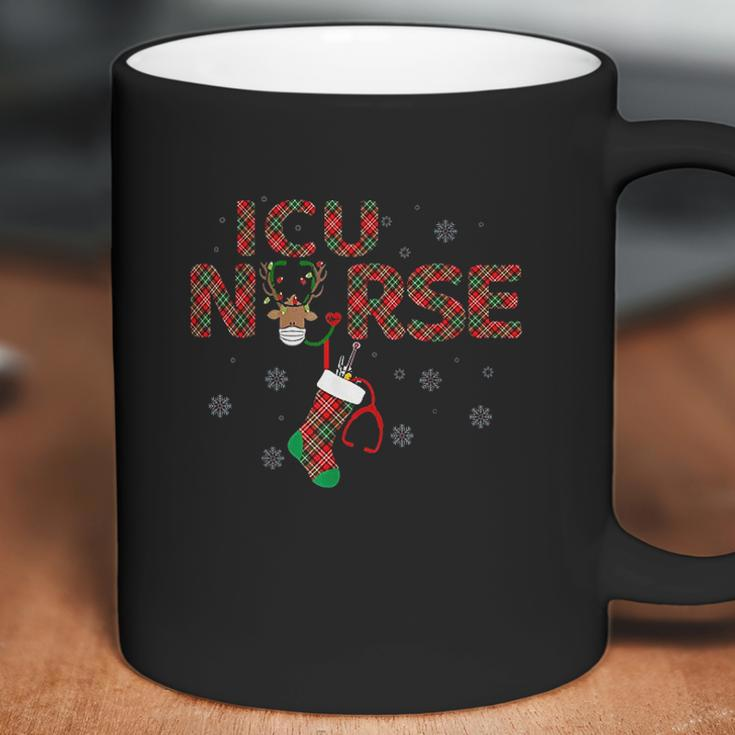 Intensive Care Unit Icu Nurse Christmas Plaid Pattern Gift Coffee Mug