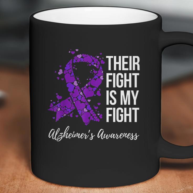 Their Fight Is My Fight Purple Ribbon Alzheimer Coffee Mug