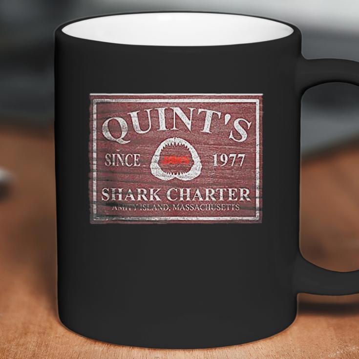 Jaws Quints Shark Charter Boat Since 1977 Wooden Sign Coffee Mug