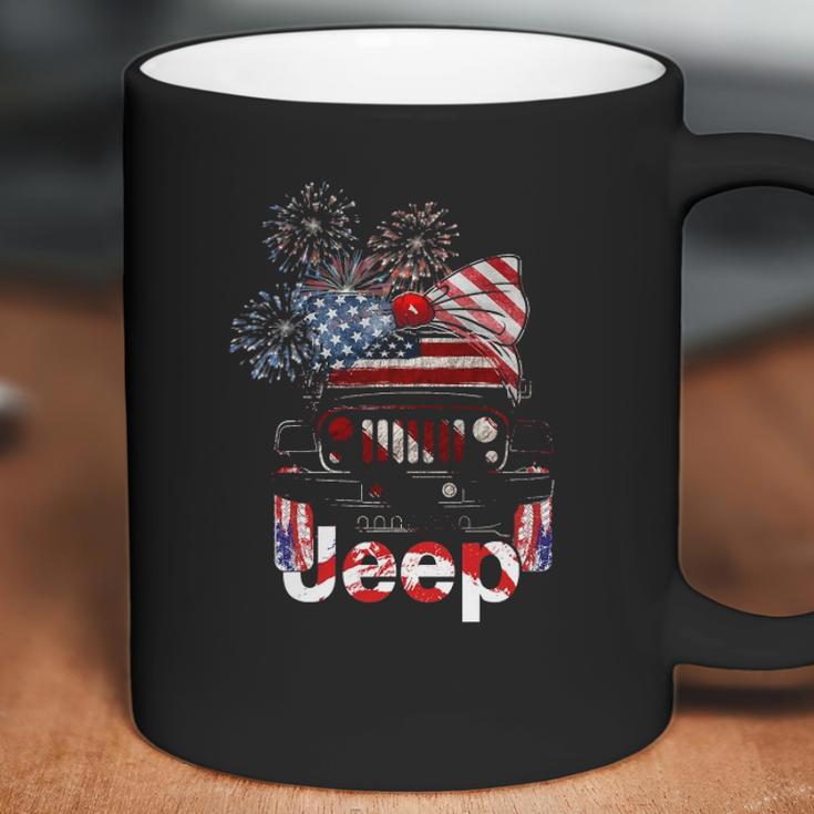 Jeep 4Th Of July American Flag Independence Coffee Mug