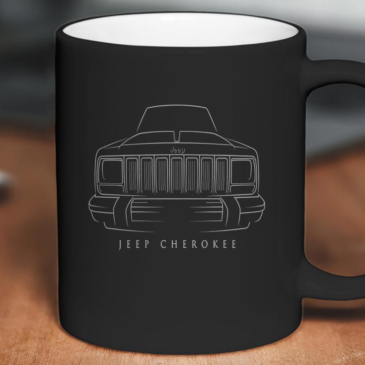 Jeep Cherokee Xj Front Stencil White Coffee Mug