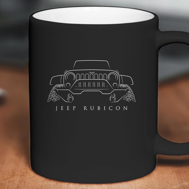 Jeep Wrangler Rubicon - Front Stencil White Coffee Mug