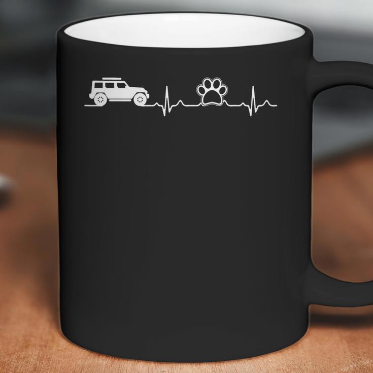 Jeeps And Paw Heartbeat For Jeepsdog And Cat Lovers Coffee Mug