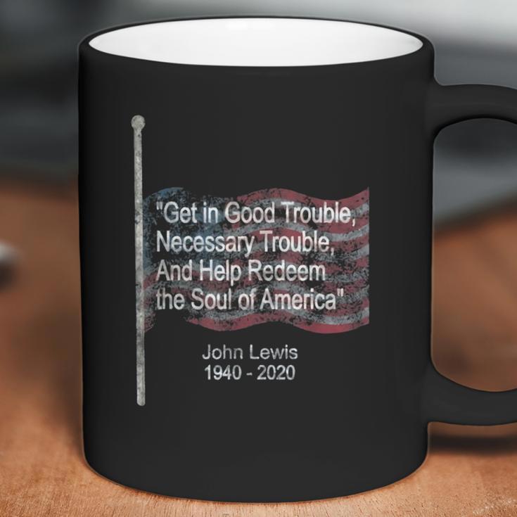 John Lewis Good Trouble American Flag Coffee Mug