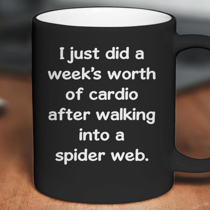 I Just Did Cardio After Walking Into Spider Web Coffee Mug