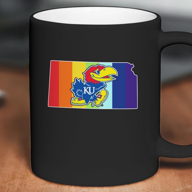 Kansas Jayhawks Rainbow Coffee Mug