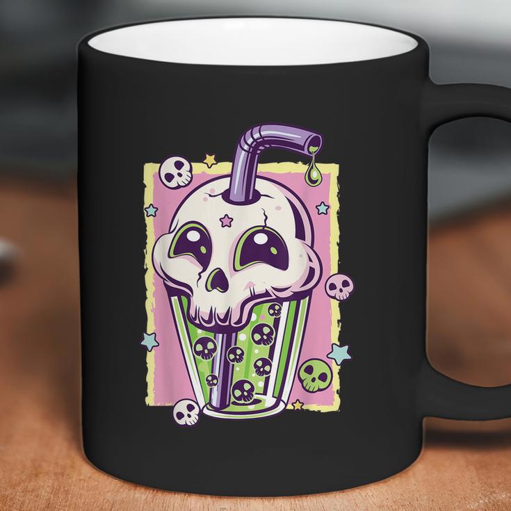 Kawaii Pastel Goth Creepy Skull Boba Bubble Tea Vaporwave Coffee Mug