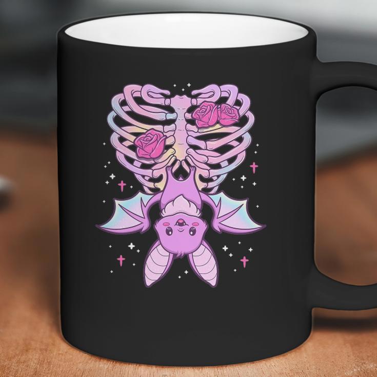 Kawaii Pastel Goth Cute Creepy Bat Skeleton Coffee Mug