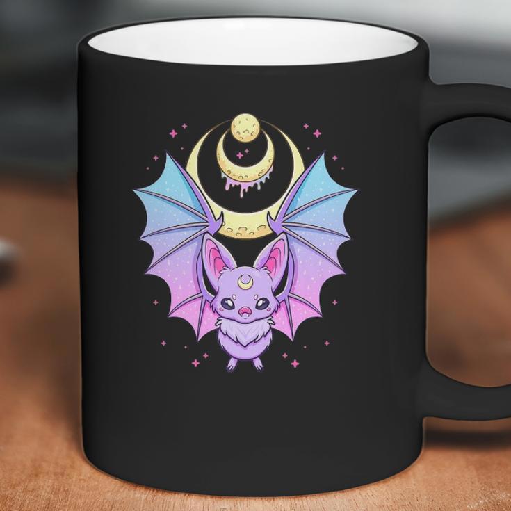 Kawaii Pastel Goth Cute Creepy Crescent Moon Bat Coffee Mug