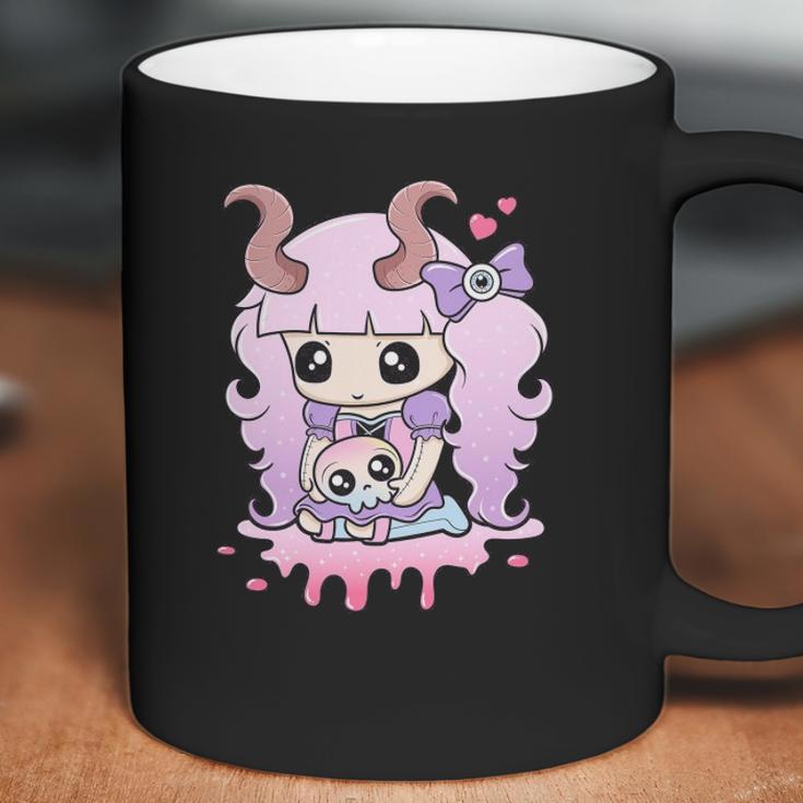 Kawaii Pastel Goth Cute Creepy Girl Anime Skull Coffee Mug