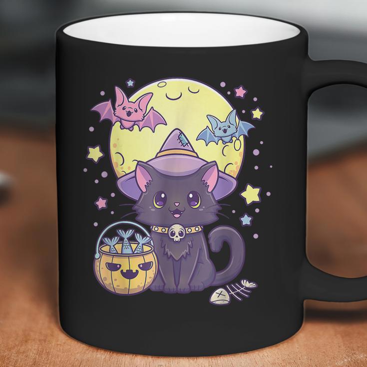 Kawaii Pastel Goth Cute Creepy Halloween Black Cat Witch Hat Men Women T-Shirt Graphic Print Casual Unisex Tee Coffee Mug