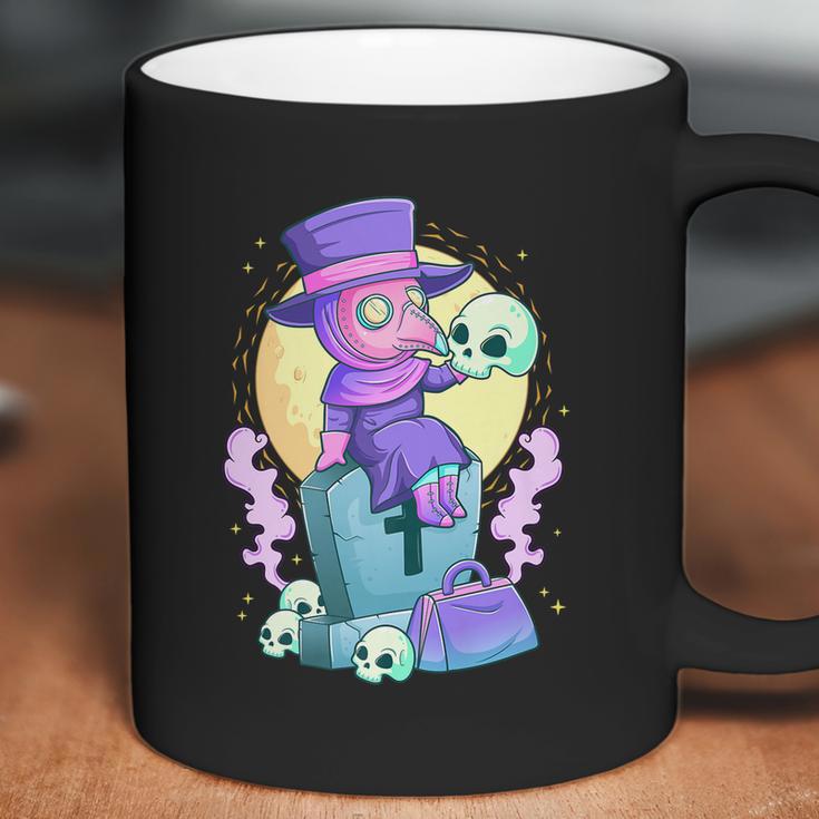 Kawaii Pastel Goth Cute Creepy Plague Doctor Skull Coffee Mug