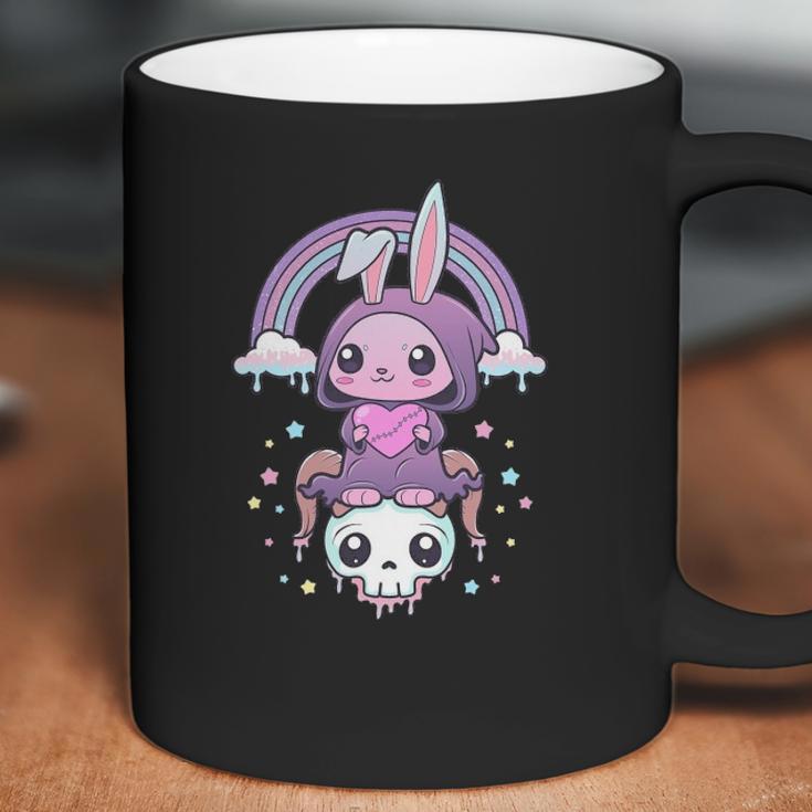 Kawaii Pastel Goth Cute Creepy Rabbit And Skull Coffee Mug