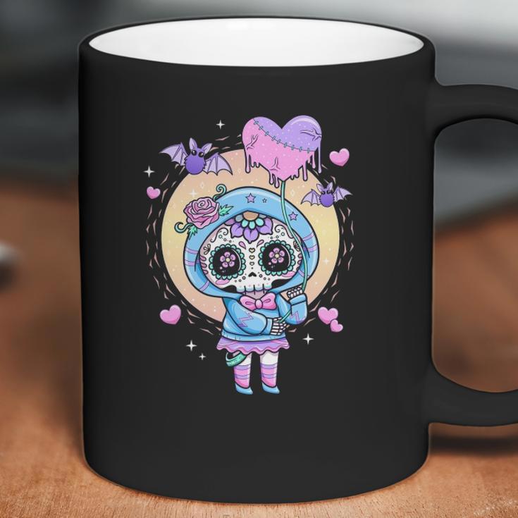 Kawaii Pastel Goth Cute Creepy Sugar Skull Anime Coffee Mug