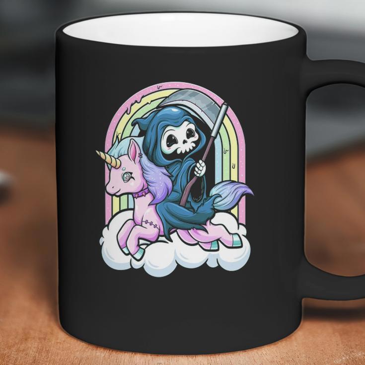 Kawaii Pastel Goth Cute Creepy Unicorn Grim Reaper Coffee Mug