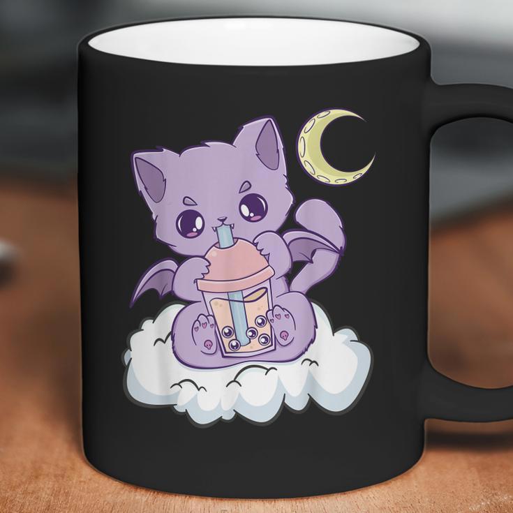 Kawaii Pastel Goth Cute Creepy Witchy Cat Boba Anime Kitten Coffee Mug