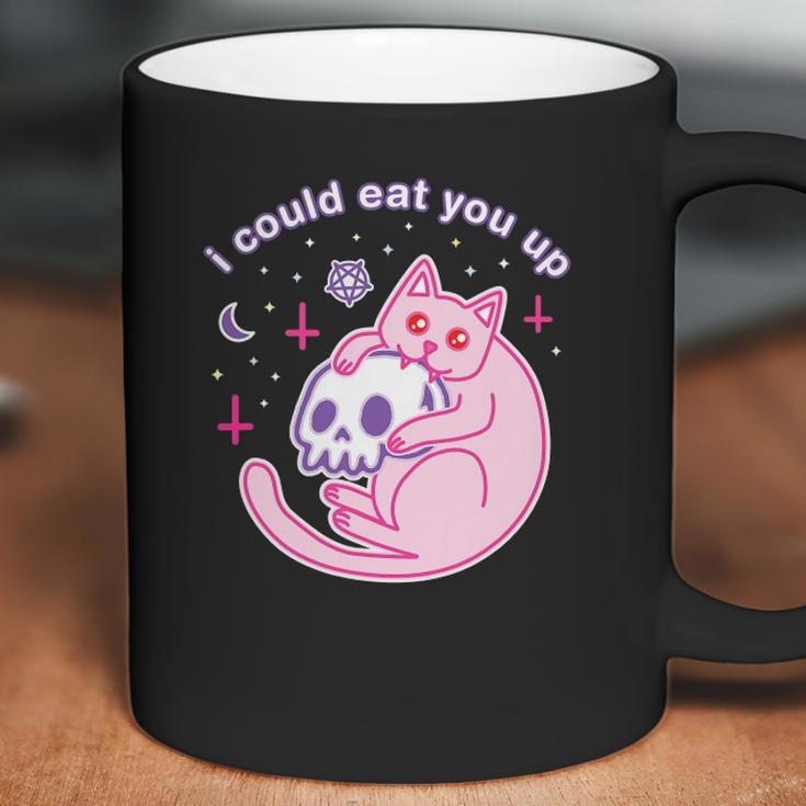 Kawaii Pastel Goth Witch Pink Devil Satan Cat Skull Moon Coffee Mug