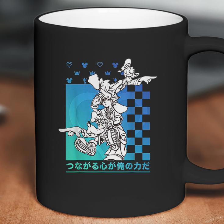 Kingdom Hearts Sora Donald Goofy Kanji Checkerboard Coffee Mug