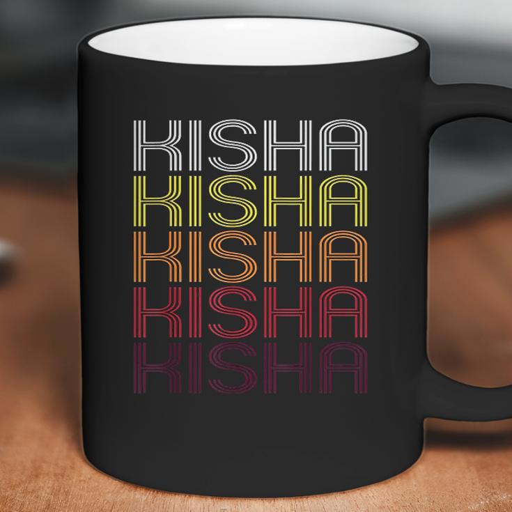 Kisha Retro Wordmark Pattern Vintage Style Coffee Mug