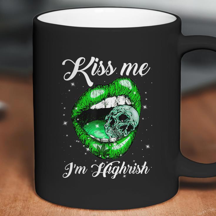 Kiss Me Im Highrish Cannabis Lips Weed Love Lips Cannabis Graphic Design Printed Casual Daily Basic Coffee Mug