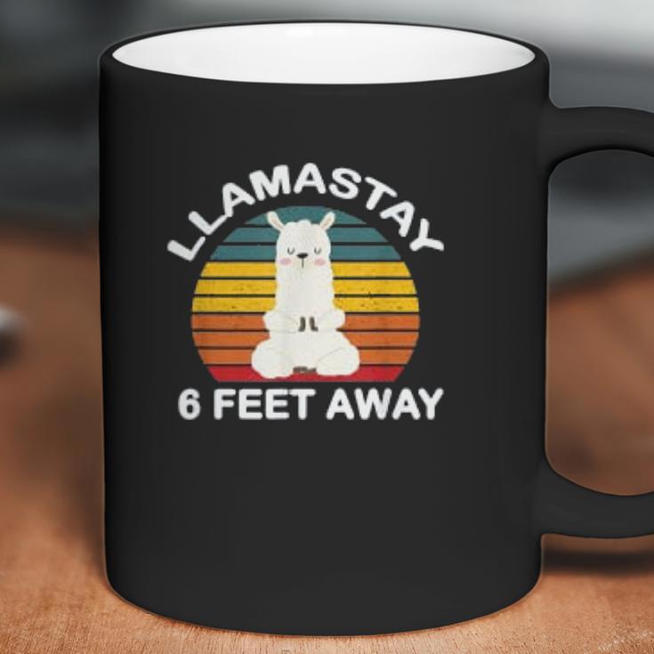 Llamastay 6 Feet Away Cute Yoga Llama Stay Social Distancing Coffee Mug