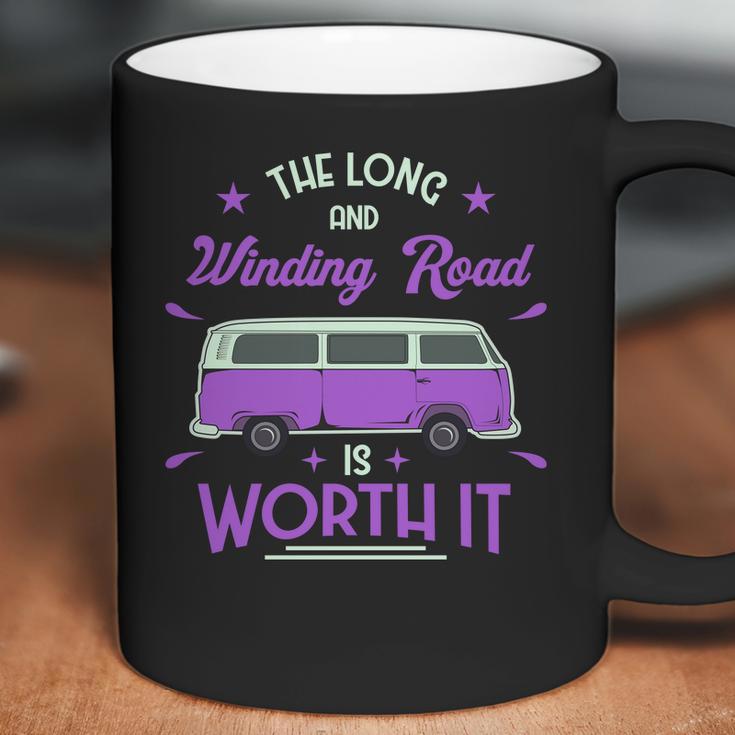 The Long And Winding Road Is Worth It Funny Purpil Van Camping Coffee Mug