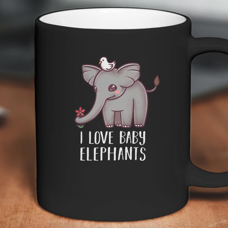 I Love Baby Elephants Funny Cute Chibi Elephant Gift Coffee Mug