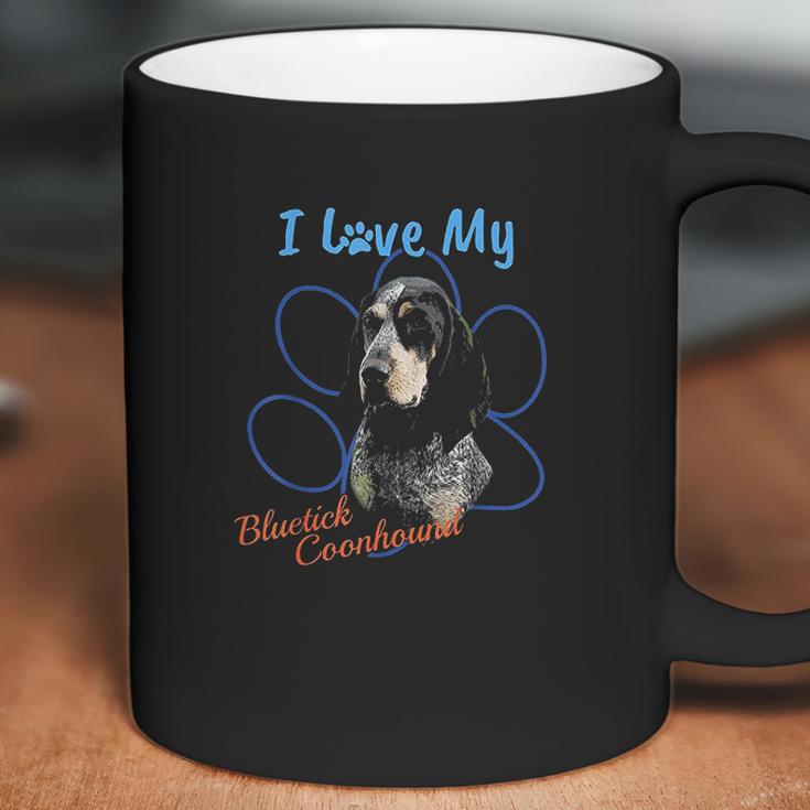 I Love My Bluetick Coonhound Dog Lover Paw Print Coffee Mug