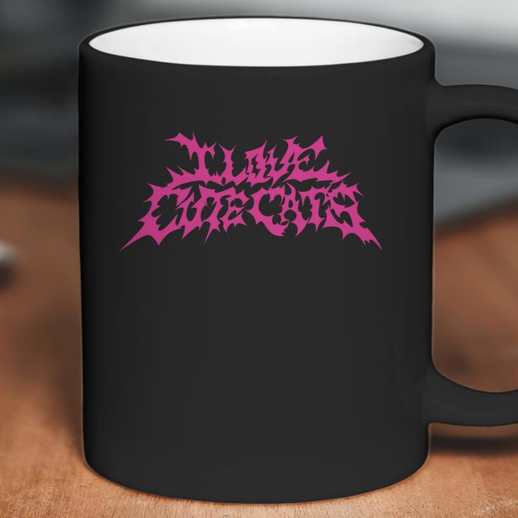 I Love Cute Cats Funny Death Metal Logo Style Coffee Mug