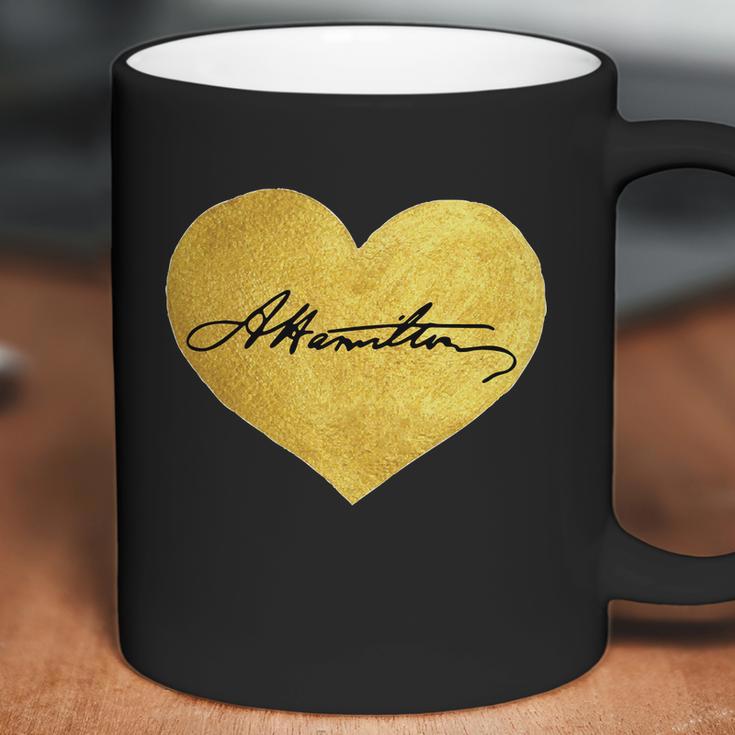 Love A Hamilton Golden Signature Heart Coffee Mug